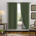 Pitalk Olive Green Blackout Curtains 63 Inch Length 2 Panel by Pitalk