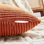 Fancy Homi Set of 2 Burnt Orange Long Lumbar Decorative Throw Pillow Covers - Image 4