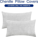 CaliTime Throw Pillow Covers Decorative 16 X 26 Inches Pack of 2 Cozy Chenille - Image 6