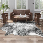 AROGAN Western Decor Faux Fur Cowhide Rug, 4.6 x 5.2 Feet Premium Animal Skin by AROGANAREARUG