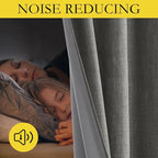 NICETOWN Grizzle Gray Vintage Linen 100% Blackout Curtains - Image 5