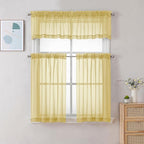 Chyhomenyc Mustard Yellow Sheer Valances - Image 2