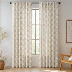 jinchan Linen Floral Curtains for Living Room 84 Inch Length Green Flower - Image 2