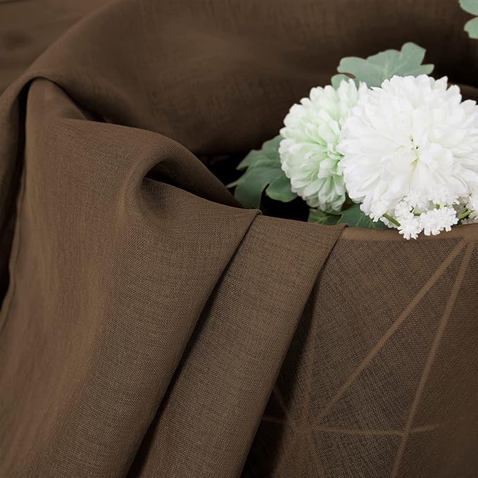 Tollpiz Short Sheer Curtains Living Room Linen Textured Curtain Sheers Light - Image 6