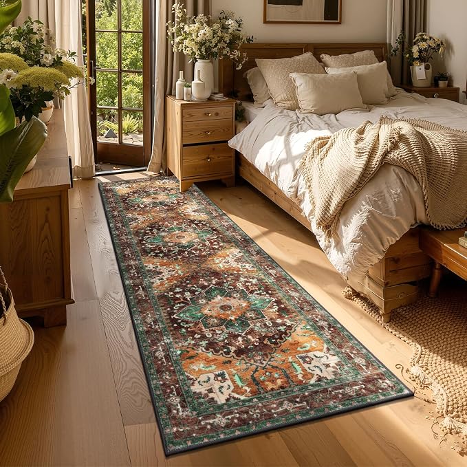 Yamaziot Washable Runner Rug, 2x7 Non-Slip Boho Vintage Hallway Rug Runner - Image 6
