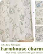 jinchan Linen Curtains Floral Curtain 84 Inch Length - Image 6