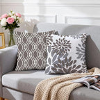 Hexagram Geometric Grey Pillow Covers 16x16 Set of 4, Decorative Outdoor Boho - Image 3
