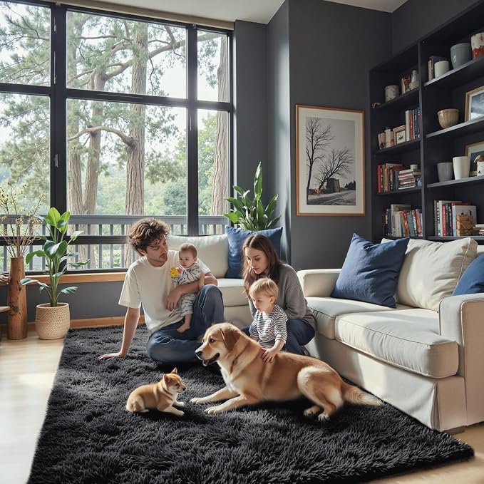 Rugs for Living Room 6x9, Alfombras para Salas Shag Large Plush Soft Area Rug - Image 7