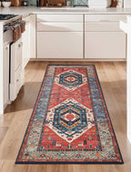 SERISSA Boho Washable Runner Rug, 2x6 Rug Runner Non-Slip Vintage Rust Hallway - Image 8