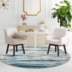 KOZYFLY Modern Abstract Round Area Rug 5Ft, Washable Kitchen Rug Non-Slip Soft - Image 3