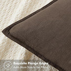 MIULEE Decorative Linen Euro Sham Pillow Covers 24x24 Dark Coffee Chocolate - Image 2