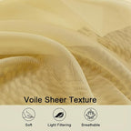 Sheer Curtains 63 Inch Length 2 Panels Set - Image 3