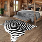AROGAN Premium Faux Zebra Hide Rug 5.2 x 6.2 Feet, Sturdy and Large Size Bear - Image 5