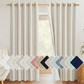 NICETOWN Farmhouse Style 100% Blackout Natural Linen Curtains 90 inches Length by NICETOWN