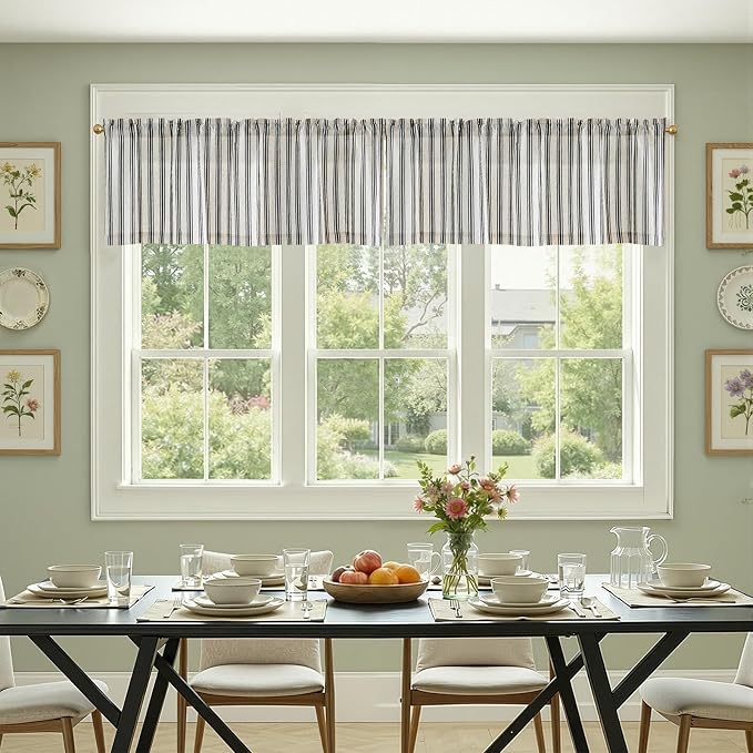jinchan Linen Striped Valance Window Treatment - Image 4