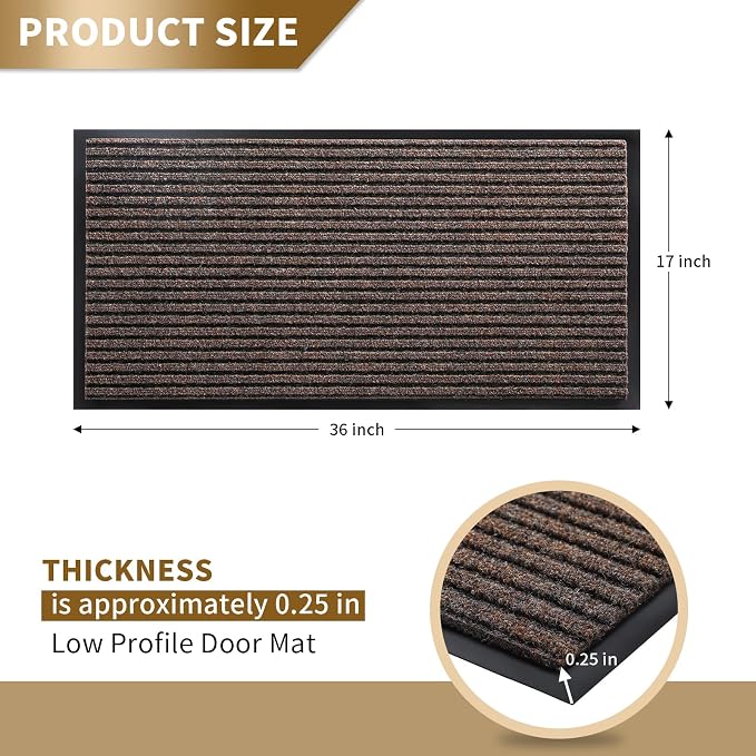 Yimobra Front Door Mat Outdoor Indoor Entrance, 100% Waterproof All-Season All - Image 2