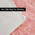 Goolela Pink Area Rug 8x10 Fluffy Fuzzy Furry Rug - Image 3