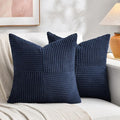 Fancy Homi 2 Packs Navy Blue Samll Decorative Throw Pillow Covers 14x14 Inch by Fancy+Homi