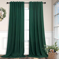 Dark Green Curtains 84 Inch Length by Pitalk