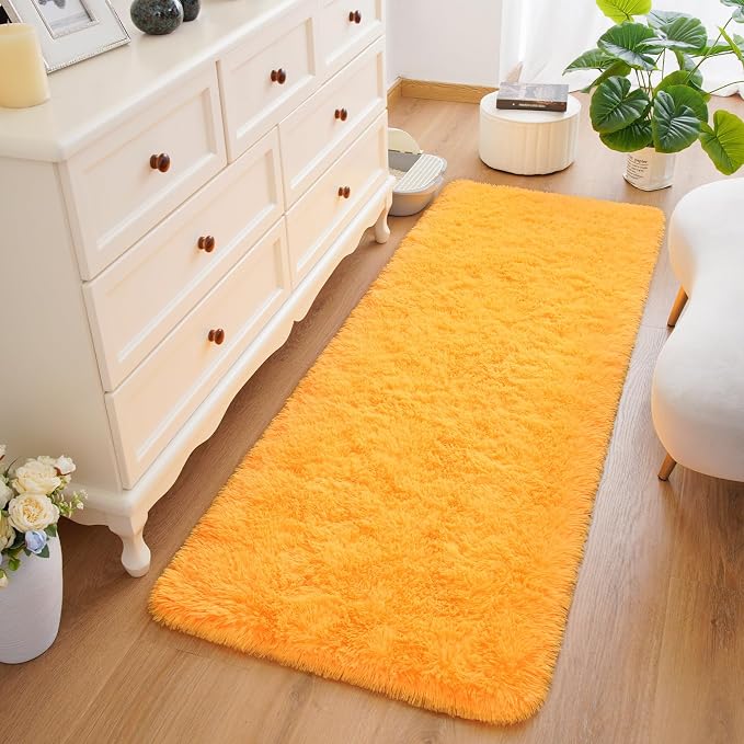 Amearea Shag Fluffy Runner Rug for Bedroom Girls Living Room, 2x6 Feet Extra - Image 3