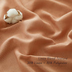 NICETOWN Flax Linen Burnt Orange Curtains 120 inches Long, Grommet Thick Linen - Image 4