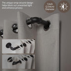 Zeerobee Curtain Rods for Windows 32 to 72, 1 Inch Industrial Wrap Around Black - Image 3