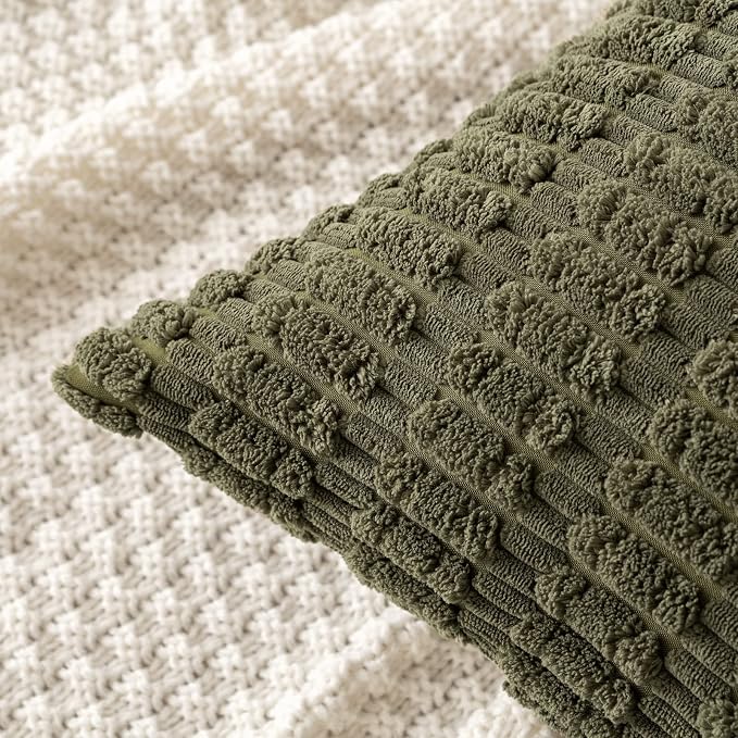 MIULEE Pack of 2 Spring Corduroy Decorative Euro Sham Throw Pillow Covers 24x24 - Image 2