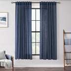 Navy Blue Curtains 63 inch Length by Jolilight