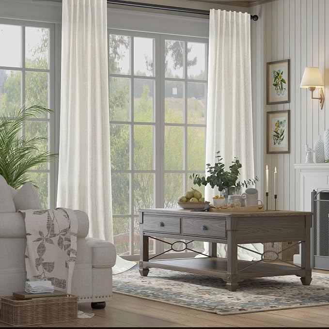 Natural Linen Back Tab Curtains 84 Inch Length - Image 5