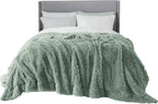 Bedsure GentleSoft Fluffy Sage Green King Size Blanket - Image 9