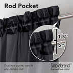 Simplebrand Black Sheer Curtains 90 Inches Long, Light Filtering Rod Pocket - Image 5