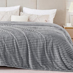 BEDELITE Fleece Blanket Queen Size – 3D Ribbed Jacquard Soft and Warm by BEDELITE