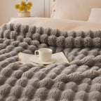 COOVA Faux Fur Throw Blanket for Couch, Cozy Soft and Fuzzy Plush Rabbit Fur - Image 3