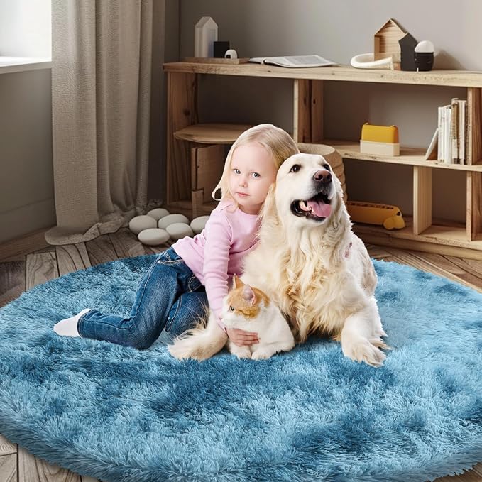 Super Soft Circle Rugs for Girls Princess Castle Toddlers Play Tent 5 Diameter - Image 4