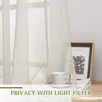 NICETOWN Linen Sheer Curtains 90 inch Length - Image 2