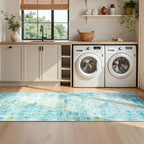 Runner Rug for Kitchen Teal Blue Hallways Runner Rug Non Slip 2'6''x8' Washable - Image 5