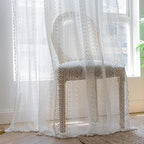 WAZZIO Boho Lace Curtains 45 Inches 2 Panel, Light Filtering Privacy Tassel & - Image 6