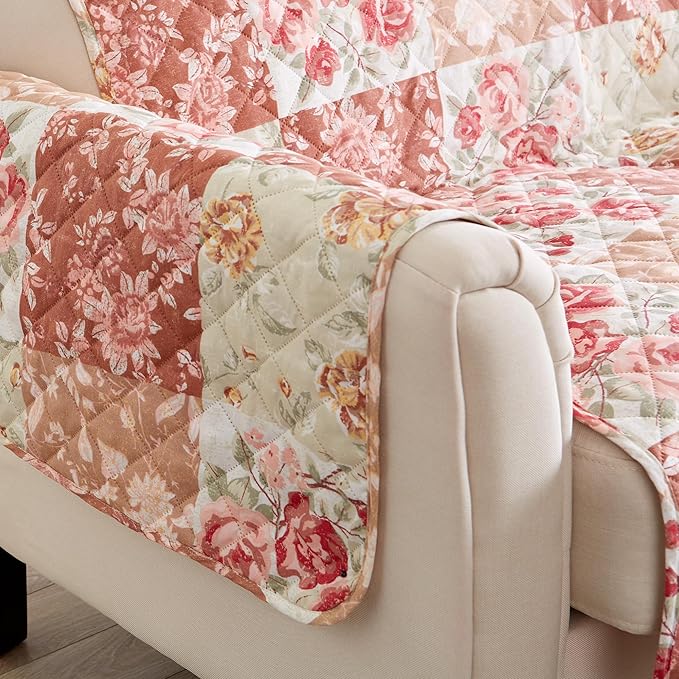 Great Bay Home Reversible Floral Patchwork Recliner Furniture Protector - Image 6