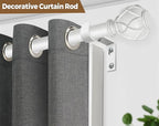 KAMANINA Curtain Rods for Windows 66 to 120 Inch, 7/8 Inch White Heavy Duty - Image 3