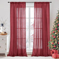 BGment Burgundy Linen Curtains 84 Inch Length by BGment