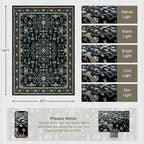 8x10 Area Rugs for Living Room: Washable Rug Soft Vintage Boho Medallion Carpet - Image 2