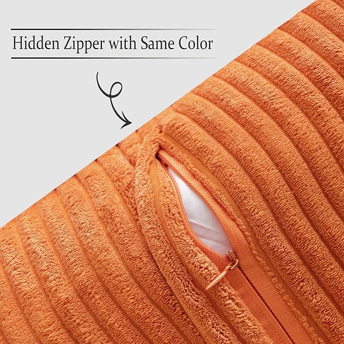 MIULEE Orange Decorative Lumbar Throw Pillow Covers - Image 3