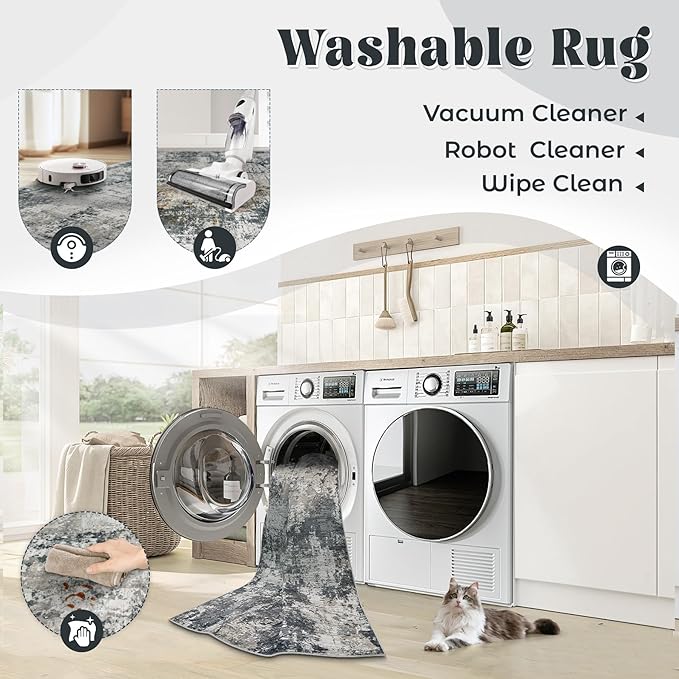 XLUEZ 5x7 Area Rugs for Living Room, Washable Modern Abstract Large Area Rug - Image 2