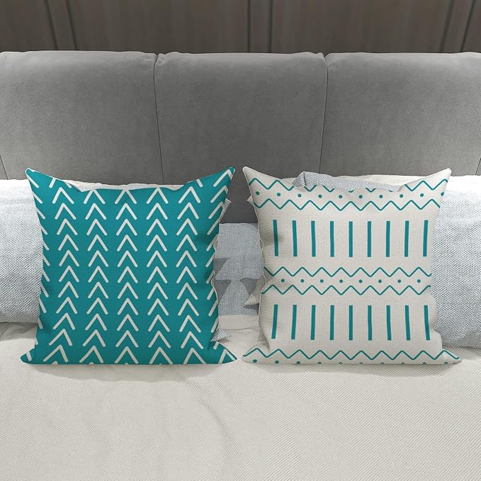 YCOLL Pillow Covers 18x18 Set of 4, Modern Sofa Throw Pillow Cover, Decorative - Image 4