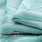 HOMEIDEAS Turquoise Aqua Sheer Curtains 52 X 96 Inches Length 2 Panels - Image 4