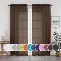 OWENIE Sheer Chocolate Curtains, Sheer Curtains 84 inch Length 2 Panels Set by OWENIE
