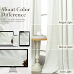 Ivory Blackout Curtains 90 Inches Long 2 Panel Light Blocking Patio Drape - Image 8