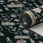 8x10 Area Rugs for Living Room: Washable Rug Soft Vintage Boho Medallion Carpet - Image 6