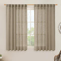 LAMIT Taupe Linen Curtains 54 Inch Length 2 Panels, Light Filtering Panels Back by LAMIT
