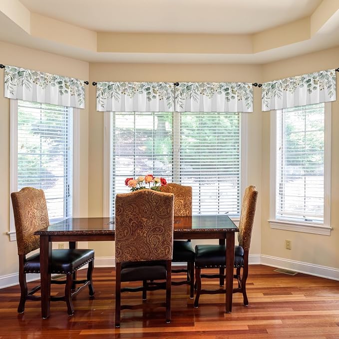 Emvency 4 Pack Valances Window Treatments, 52x12 Inch Rod Pocket - Image 7